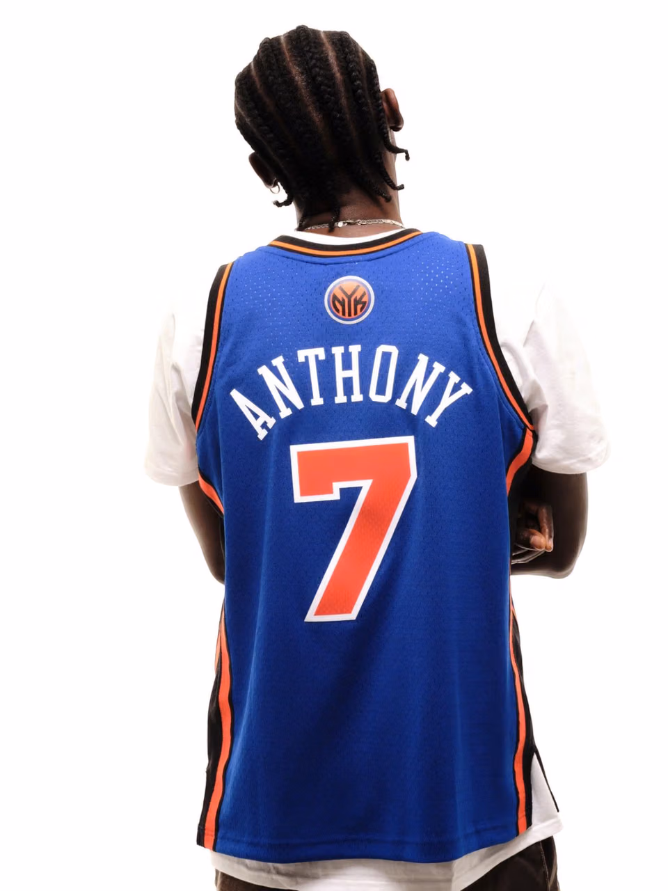 Carmelo Anthony #7 New York Knicks 2010 Swingman NBA Jersey Blue view 8