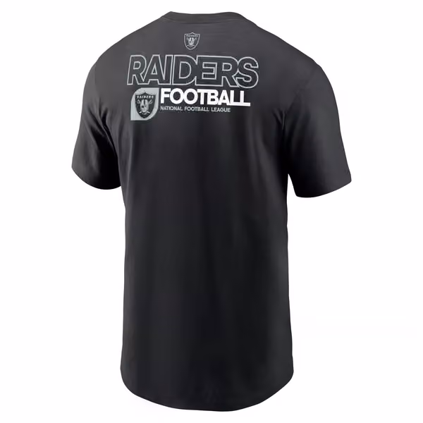 Las Vegas Raiders Team Slogan Nike Essential NFL T-Shirt Black view 3