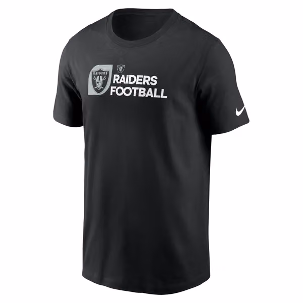 Las Vegas Raiders Team Slogan Nike Essential NFL T-Shirt Black view 2