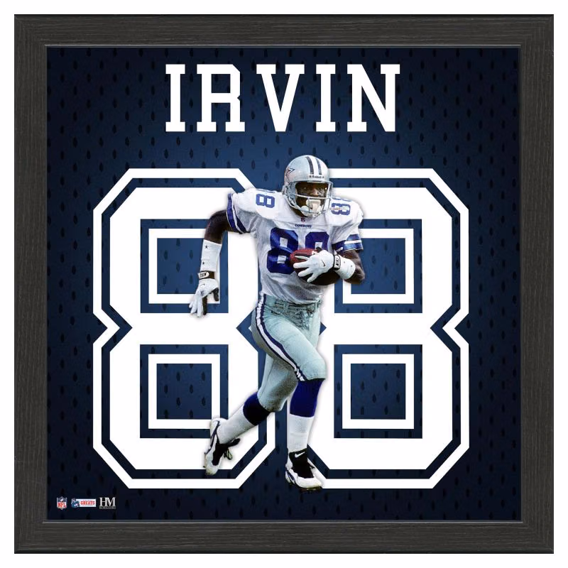 Michael Irvin #88 Dallas Cowboys Impact Jersey Framed NFL Photo view 1