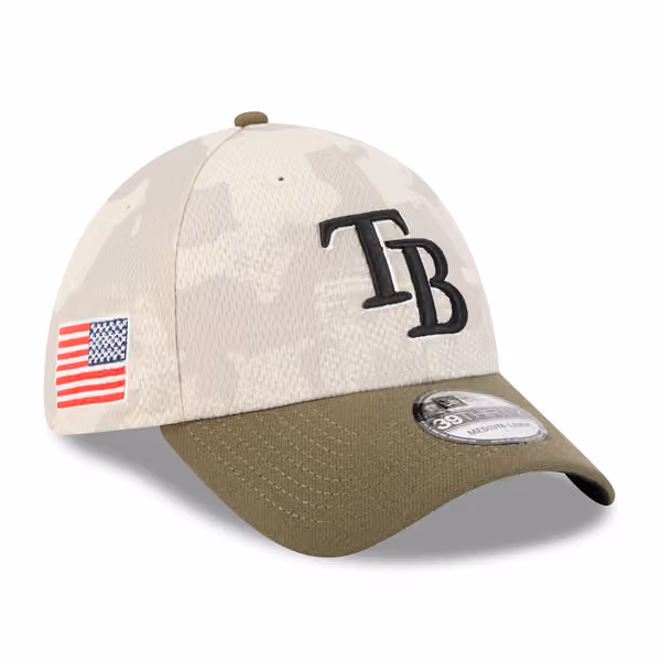 Tampa Bay Rays 2025 MLB Armed Forces New Era 39THIRTY Flex Cap product photo