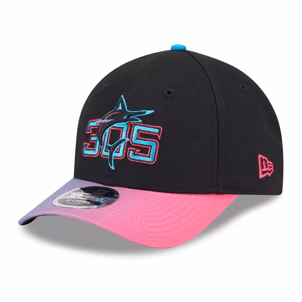 Miami Marlins MLB City Connect 9FORTY M-Crown Snapback Cap Black product photo