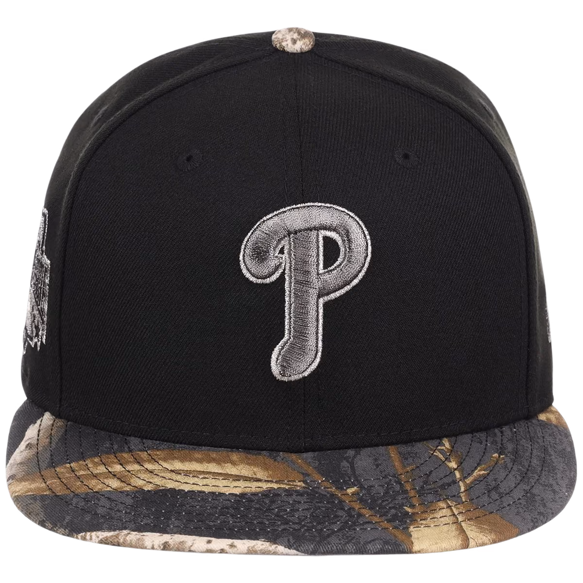 Philadelphia Phillies MLB Black Realtree Metallics New Era 59FIFTY detail view