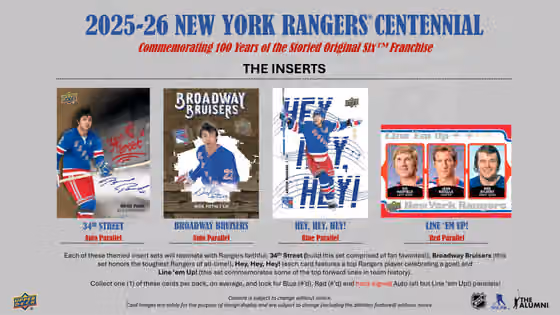 2025/26 Upper Deck New York Rangers 100 Years Centennial Hockey Hobby Tin view 4