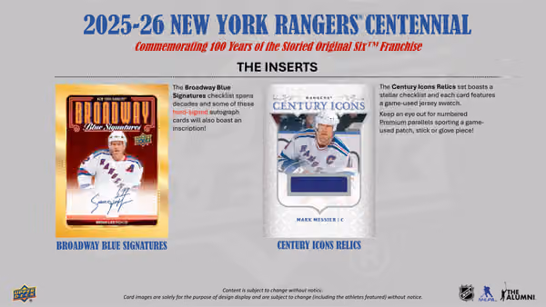2025/26 Upper Deck New York Rangers 100 Years Centennial Hockey Hobby Tin view 5