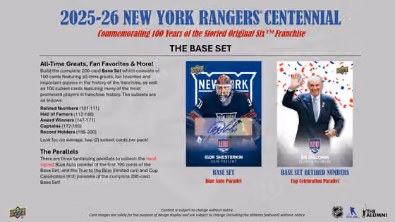 2025/26 Upper Deck New York Rangers 100 Years Centennial Hockey Hobby Tin view 3
