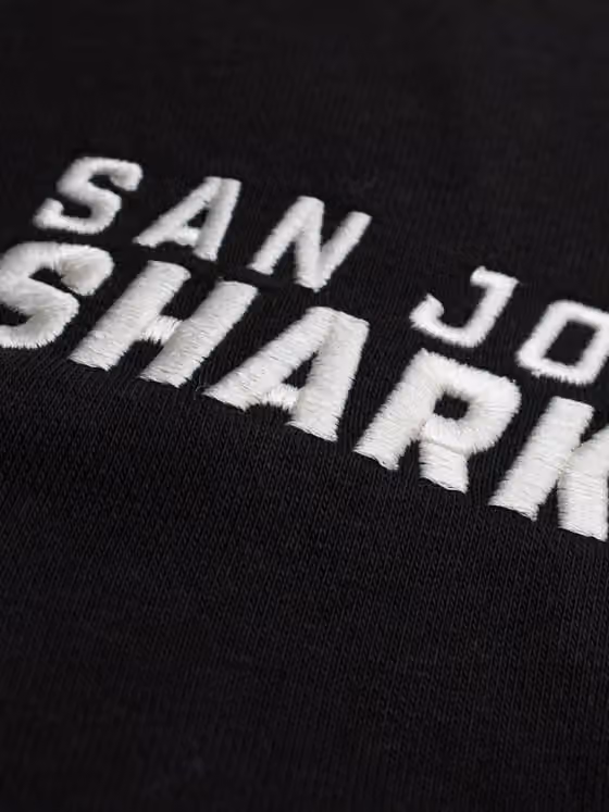 San Jose Sharks Letterman Hooded NHL Jacket Black view 4