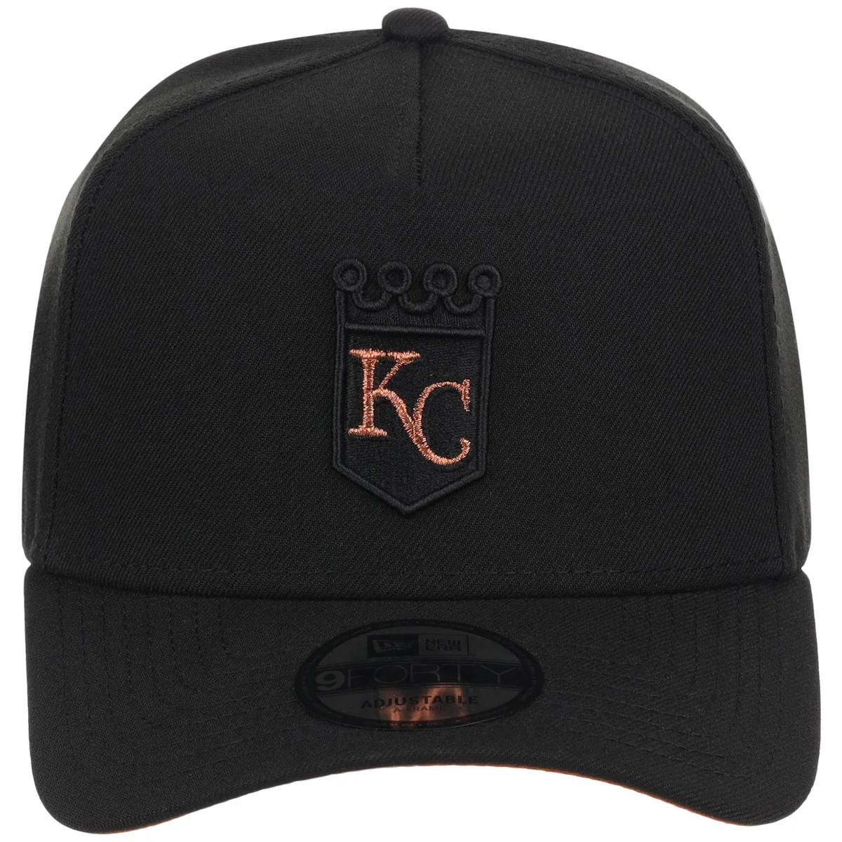 Kansas City Royals MLB Black x Rust FASHION CORE New Era 9FORTY A-Frame detail view