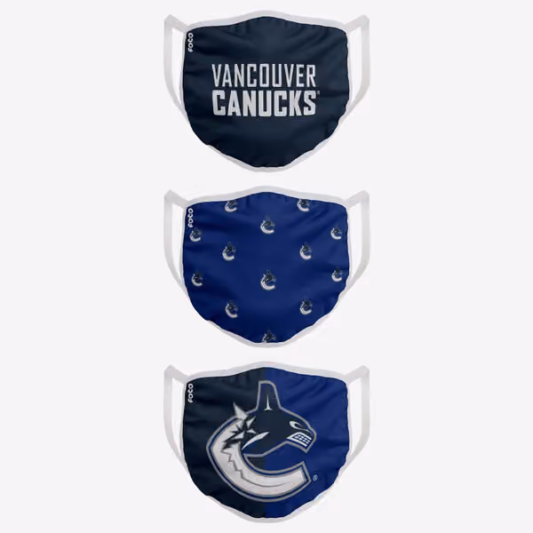 Vancouver Canucks Face Covering NHL Face Mask (3-Pack) view 2
