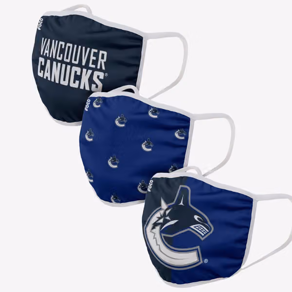 Vancouver Canucks Face Covering NHL Face Mask (3-Pack) view 1