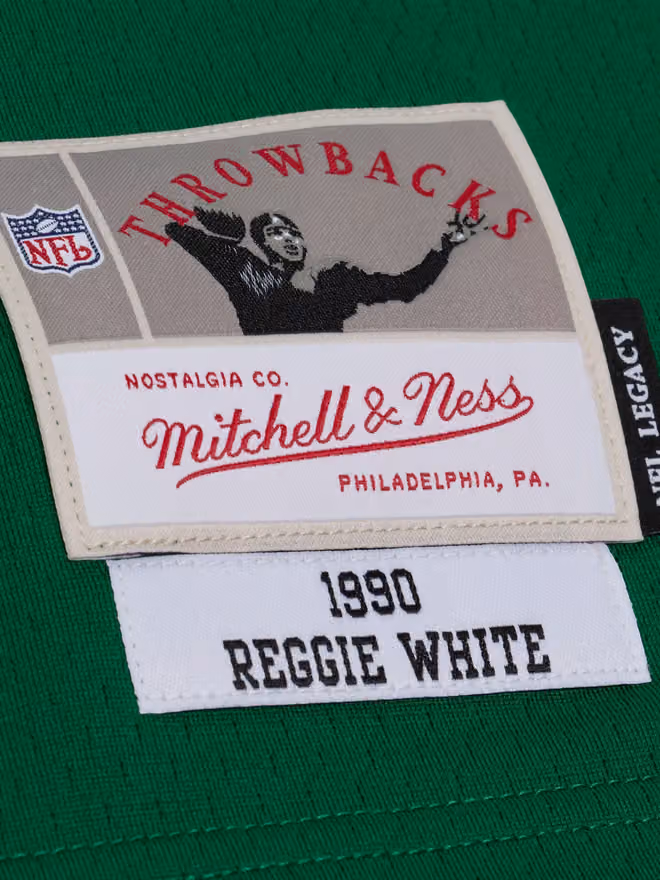 Reggie White #92 Philadelphia Eagles 1990 Legacy Throwback NFL Jersey Green view 3
