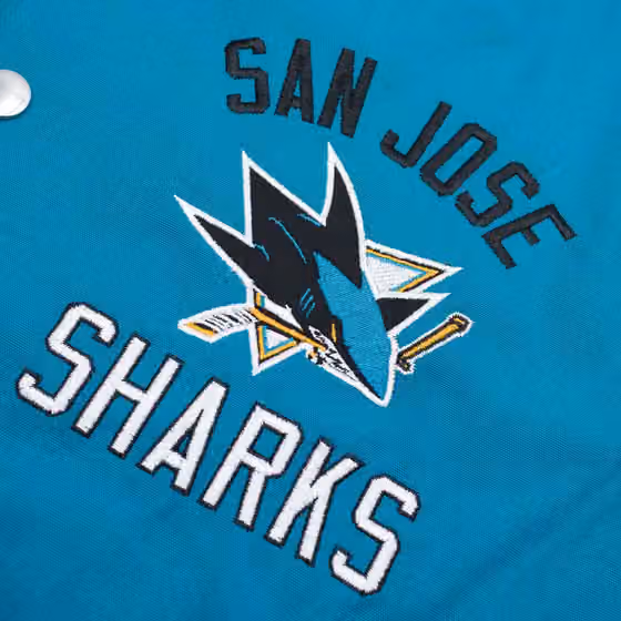 San Jose Sharks G-III Tailback NHL Varsity Jacket Teal view 3