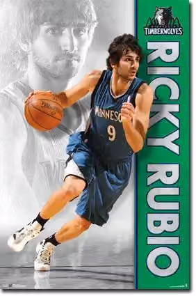 Ricky Rubio Minnesota Timberwolves NBA Poster RP6008 view 1