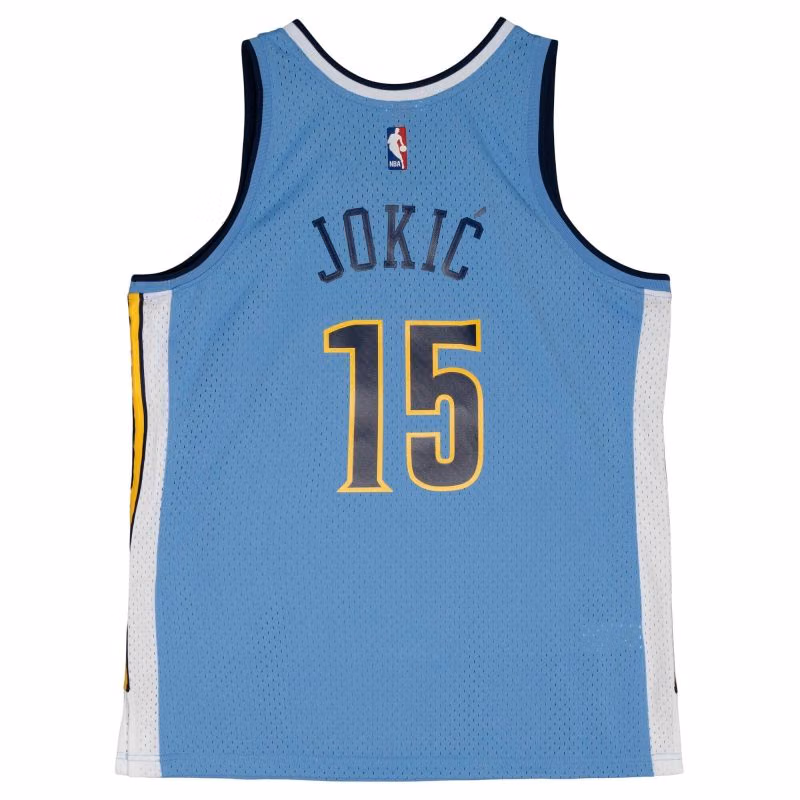 Nikola Jokić #15 Denver Nuggets 2016-17 Mitchell & Ness Swingman NBA Jersey Blue view 2