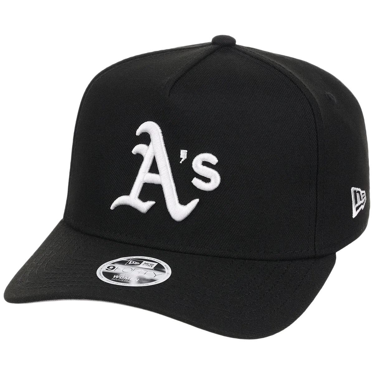 Oakland Athletics Women's New Era 9FORTY Black A-Frame detail view