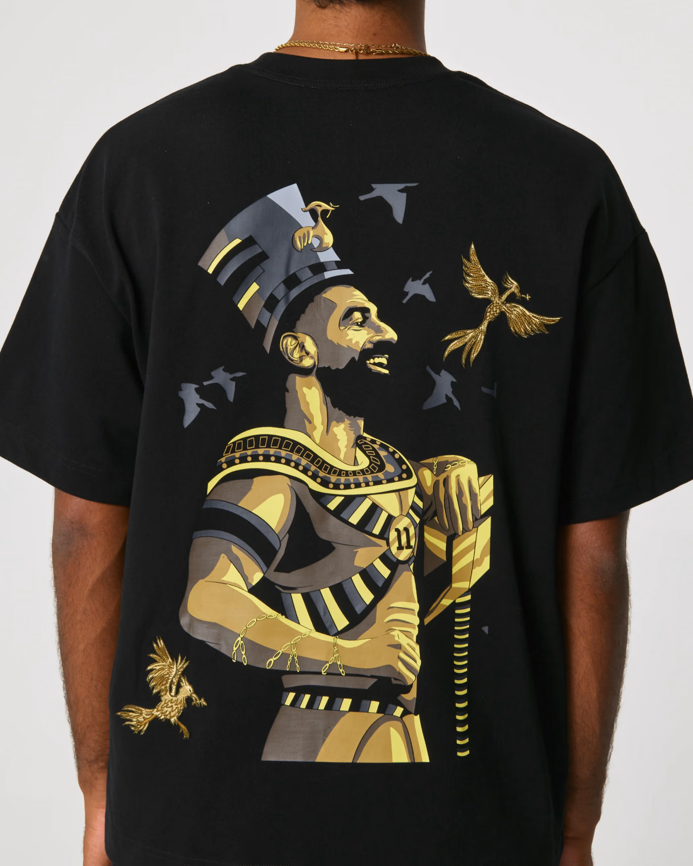 Jersevo Custom Personalized Egyptian King 2025 Champions Heavyweight T-Shirt back view