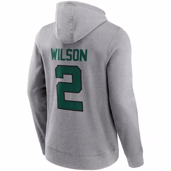 Zach Wilson #2 New York Jets Iconic Player NFL Hoodie Grey view 3