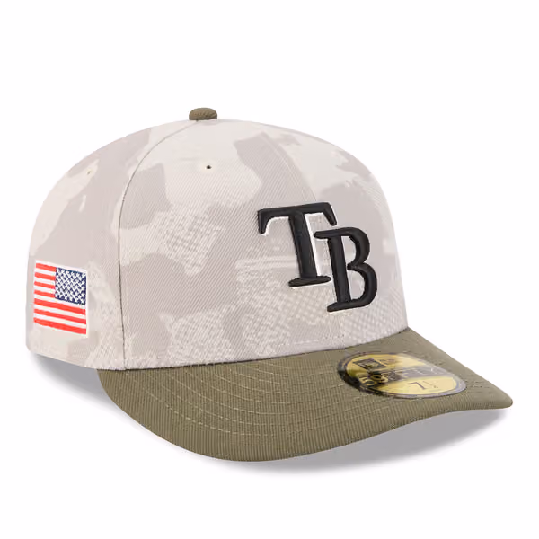 Tampa Bay Rays 2025 MLB Authentic Armed Forces Pre-Curved 59FIFTY Fitted Cap product photo