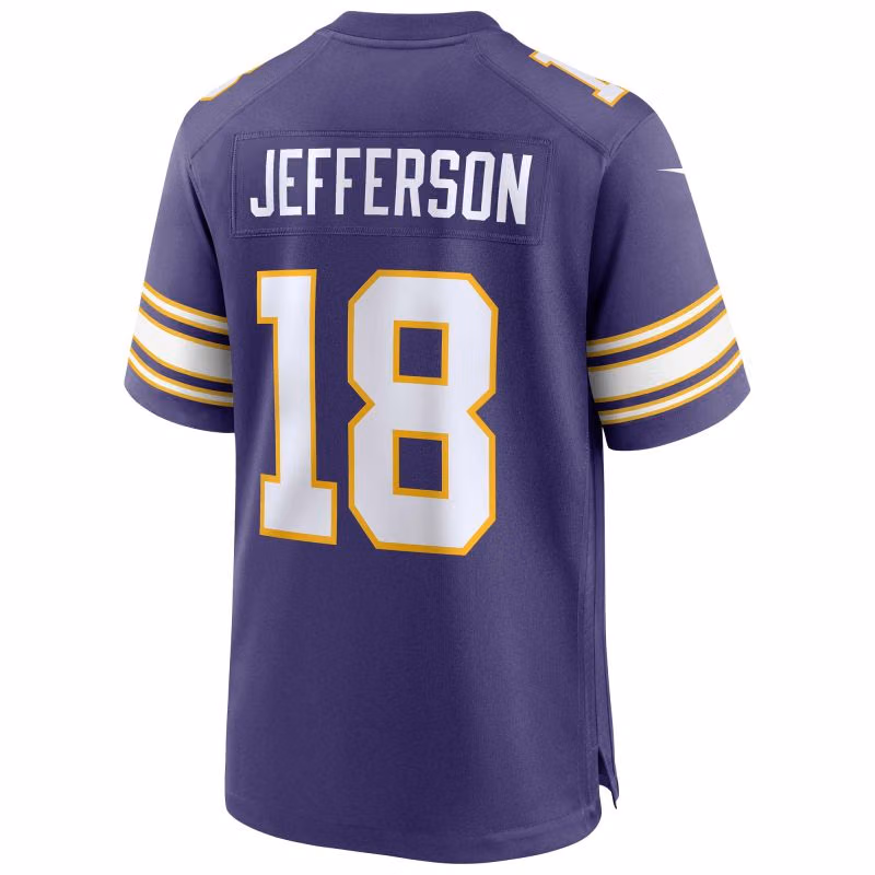 Justin Jefferson #18 Minnesota Vikings Classic Nike Game NFL Jersey Purple view 3