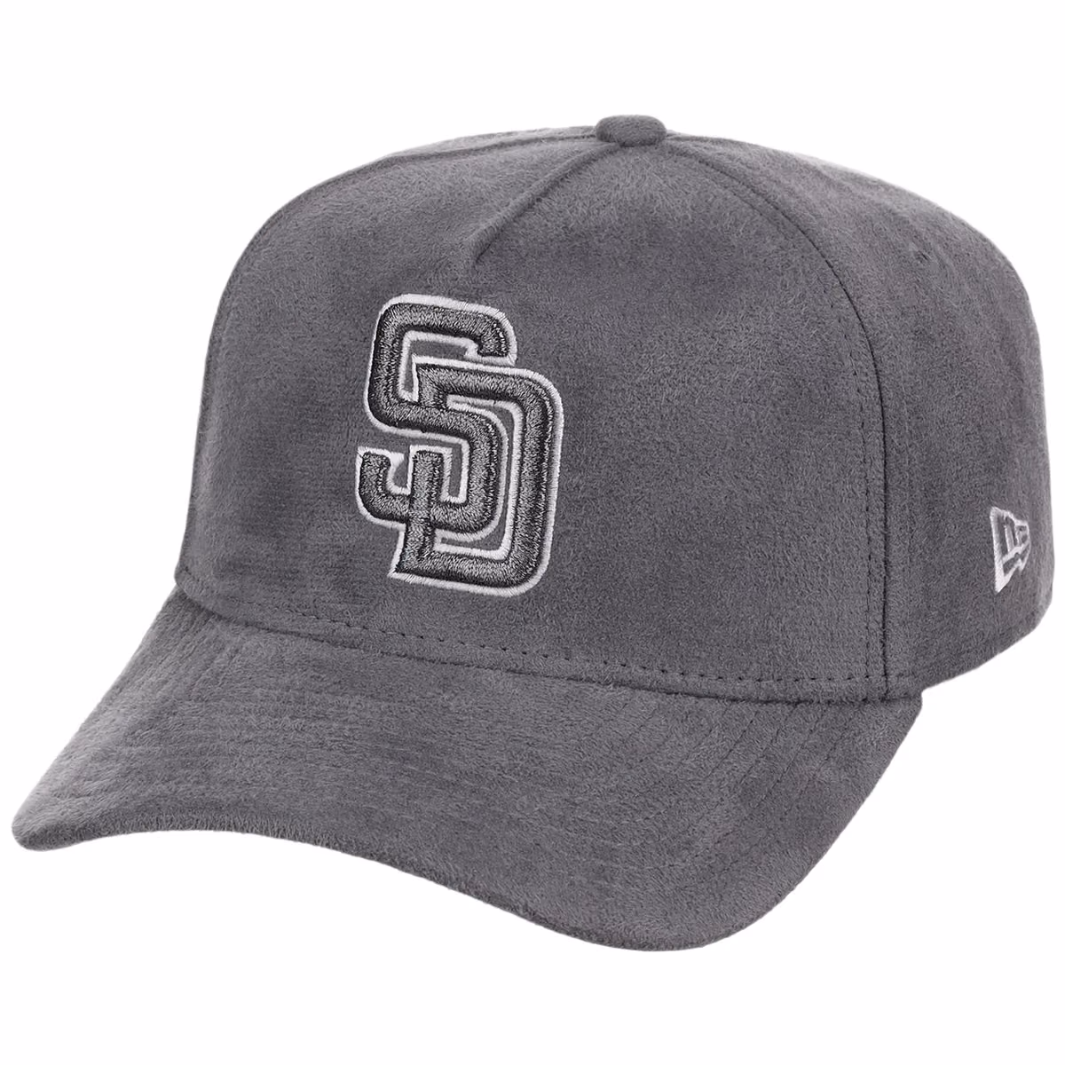 San Diego Padres MLB Gray x Suede FASHION CORE New Era 9FORTY A-Frame detail view