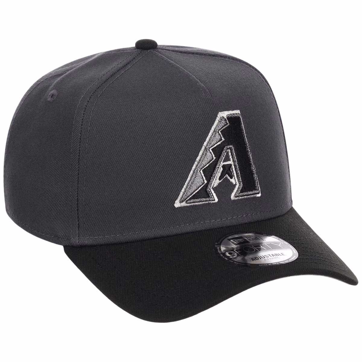 Arizona Diamondbacks MLB Graphite x Black FASHION CORE New Era 9FORTY A-Frame front view
