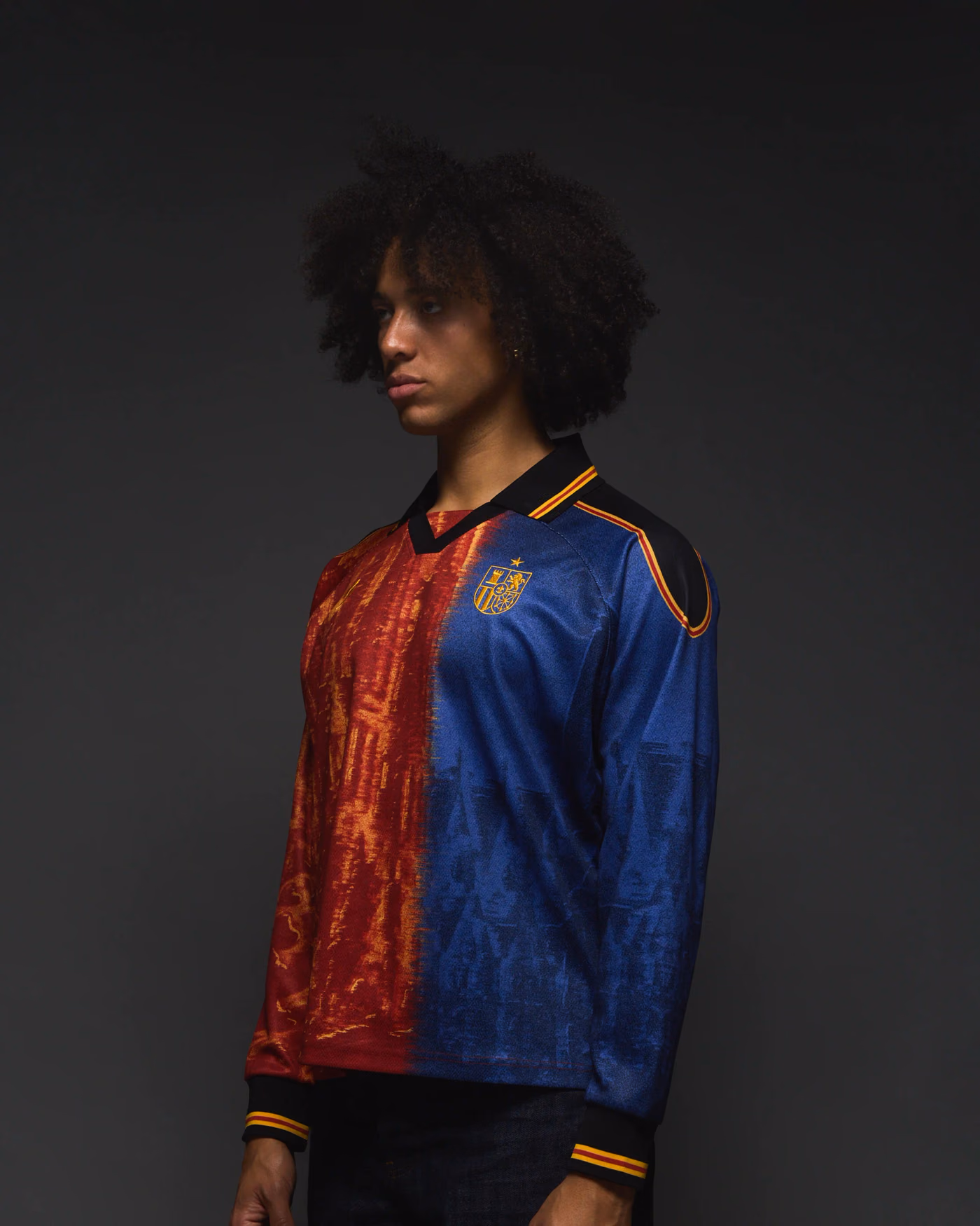 Jersevo Custom Personalized Spain Longsleeve Polo detail view 4