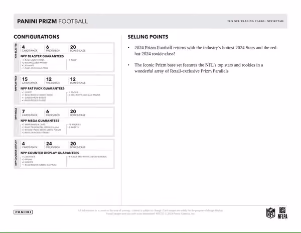 2024 Panini Prizm Football NFL Retail Box view 3