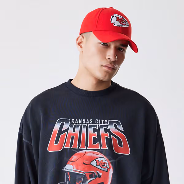 Kansas City Chiefs Washed Oversized NFL Crew Neck Sweater Black view 5