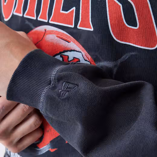 Kansas City Chiefs Washed Oversized NFL Crew Neck Sweater Black view 3