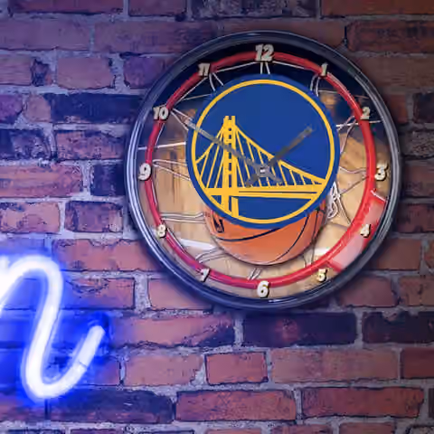 Golden State Warriors Chrome NBA Wall Clock view 3