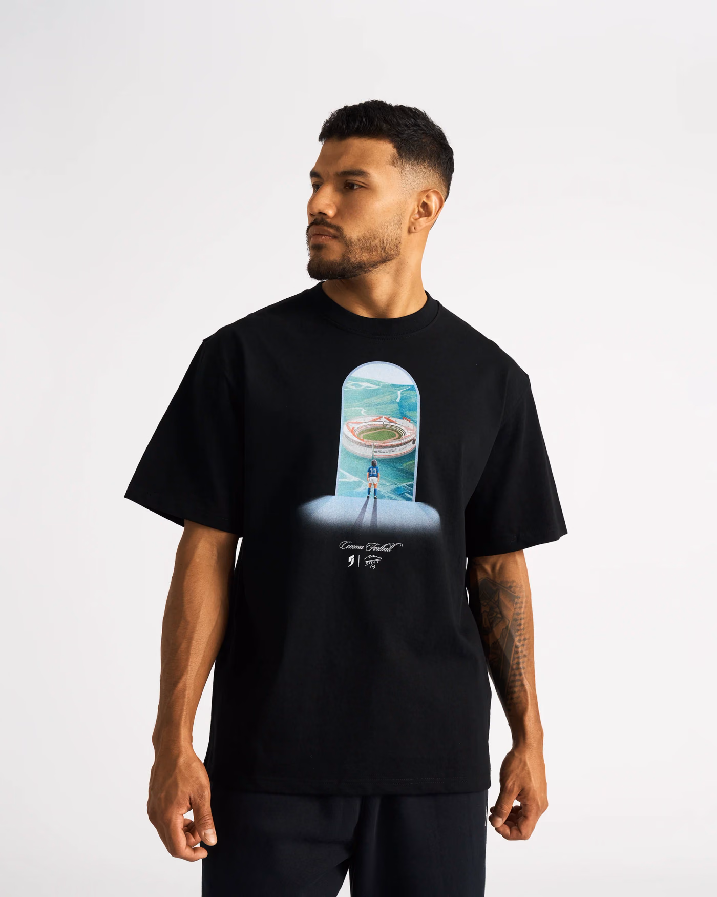 Jersevo Custom Personalized Maradona® Stadium Heavyweight T-Shirt detail view 3