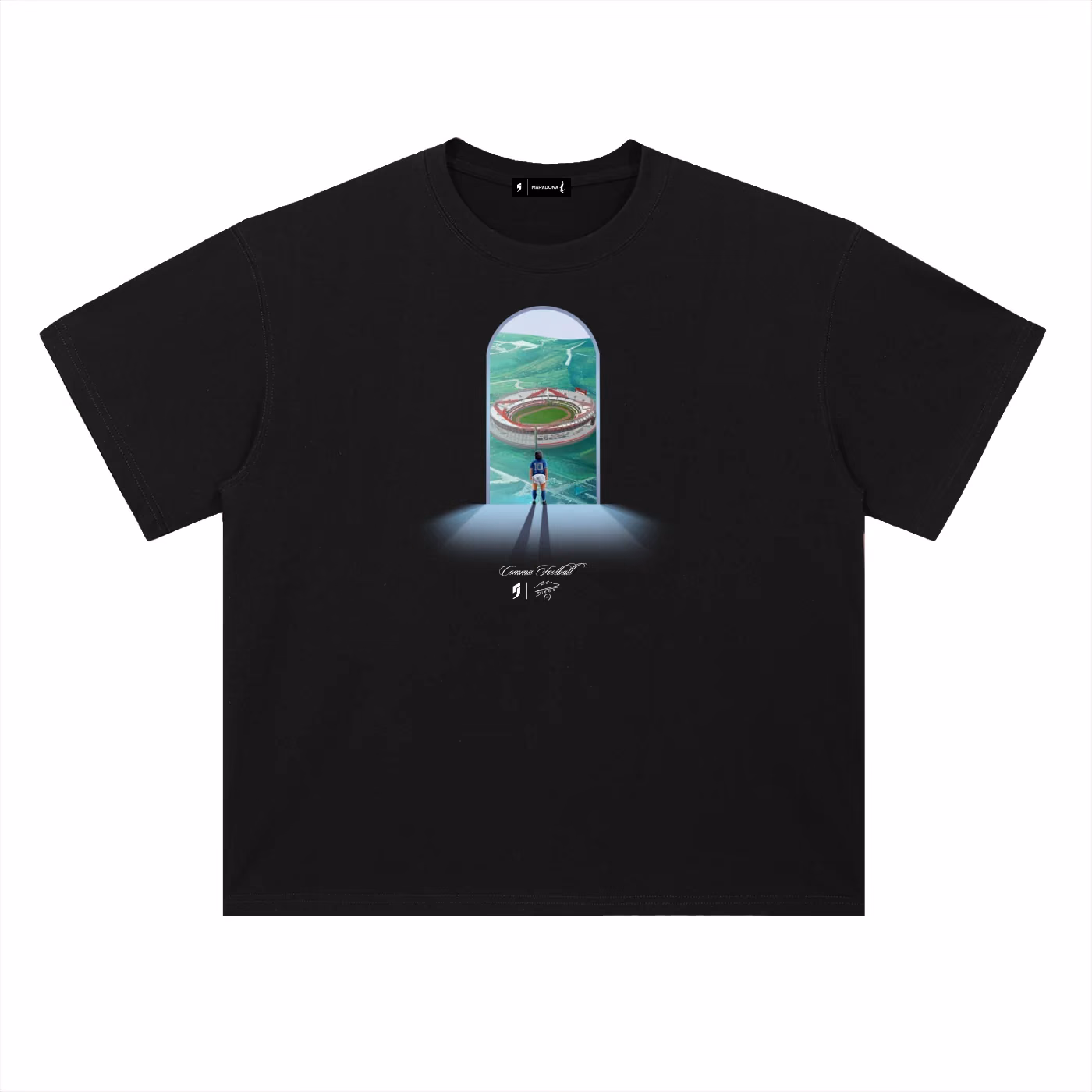 Jersevo Custom Personalized Maradona® Stadium Heavyweight T-Shirt detail view 4