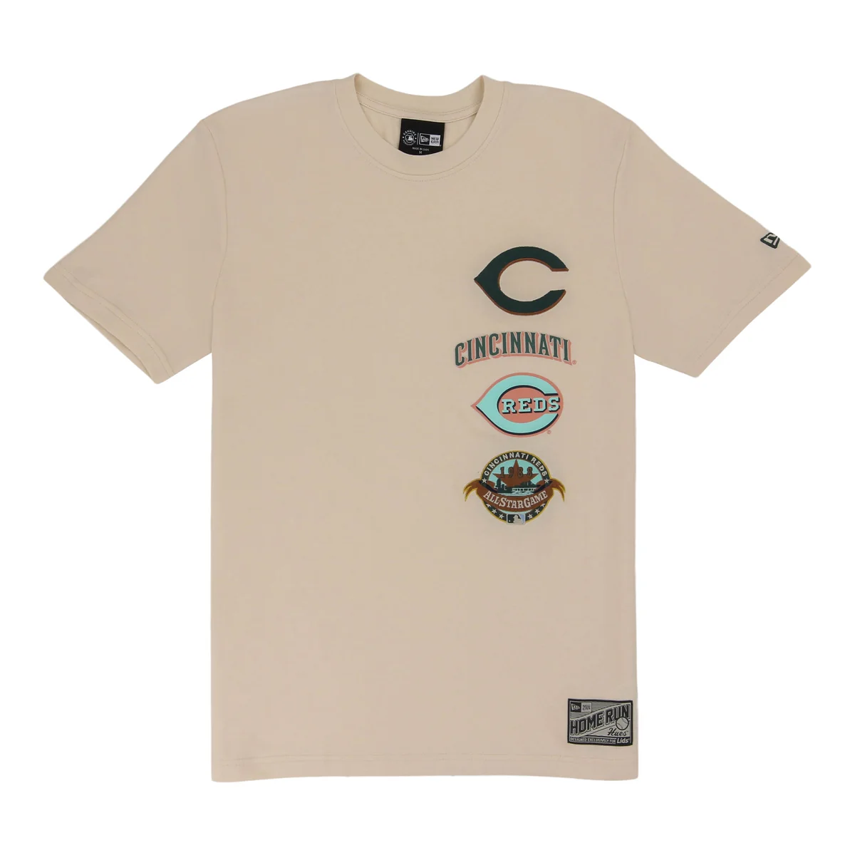 Cincinnati Reds Spring Color Collection New Era Stacked Tee front view