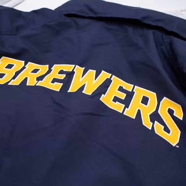 Milwaukee Brewers MLB Quarter Zip Windbreaker Jacket Navy view 7