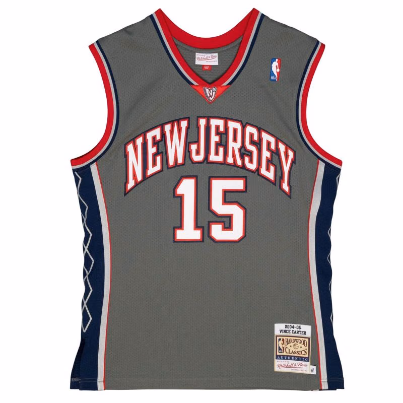 Vince Carter #15 New Jersey Nets 2004-05 Mitchell & Ness Authentic NBA Jersey Grey view 1