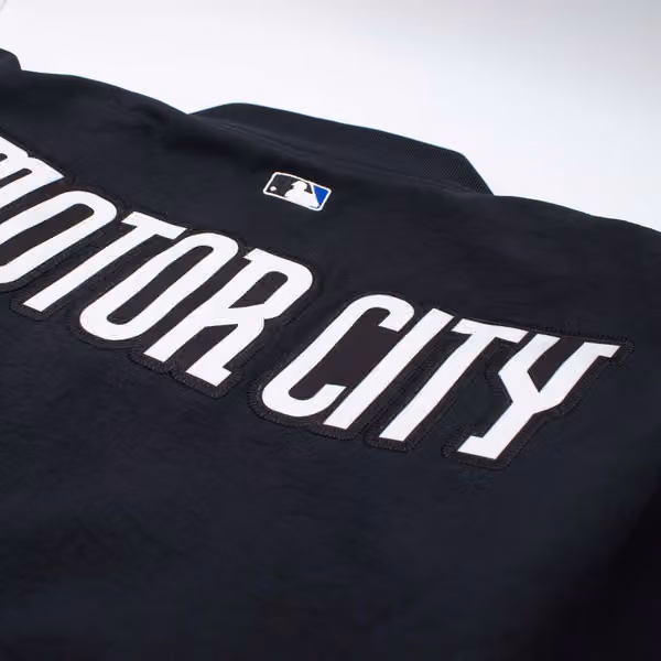 Detroit Tigers City Connect 2026 MLB Authentic Dugout Bomber Jacket Navy view 8