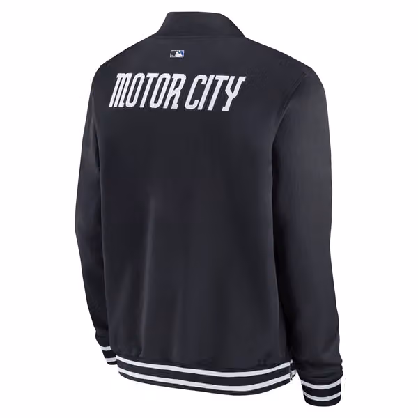 Detroit Tigers City Connect 2026 MLB Authentic Dugout Bomber Jacket Navy view 3