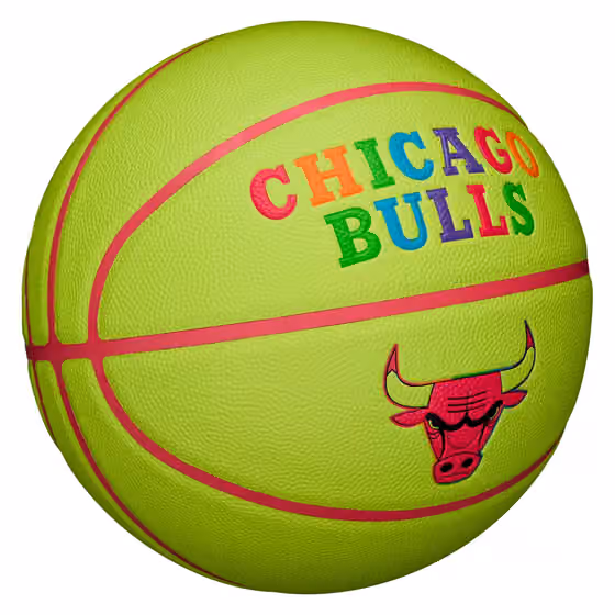 Chicago Bulls Neon Pop NBA Basketball (Size 7) view 2
