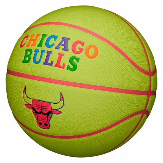 Chicago Bulls Neon Pop NBA Basketball (Size 7) view 3