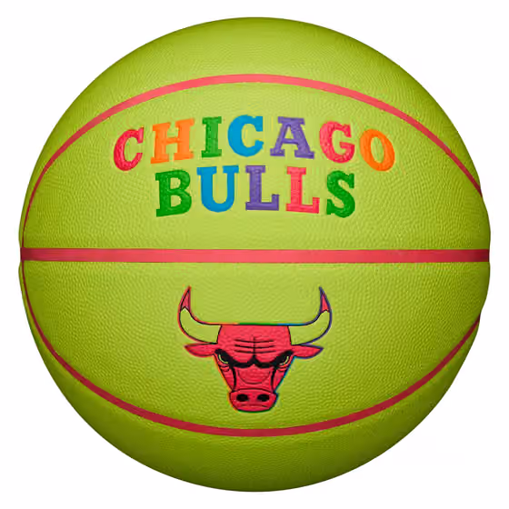 Chicago Bulls Neon Pop NBA Basketball (Size 7) view 1
