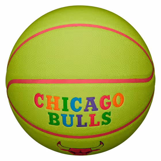 Chicago Bulls Neon Pop NBA Basketball (Size 7) view 5