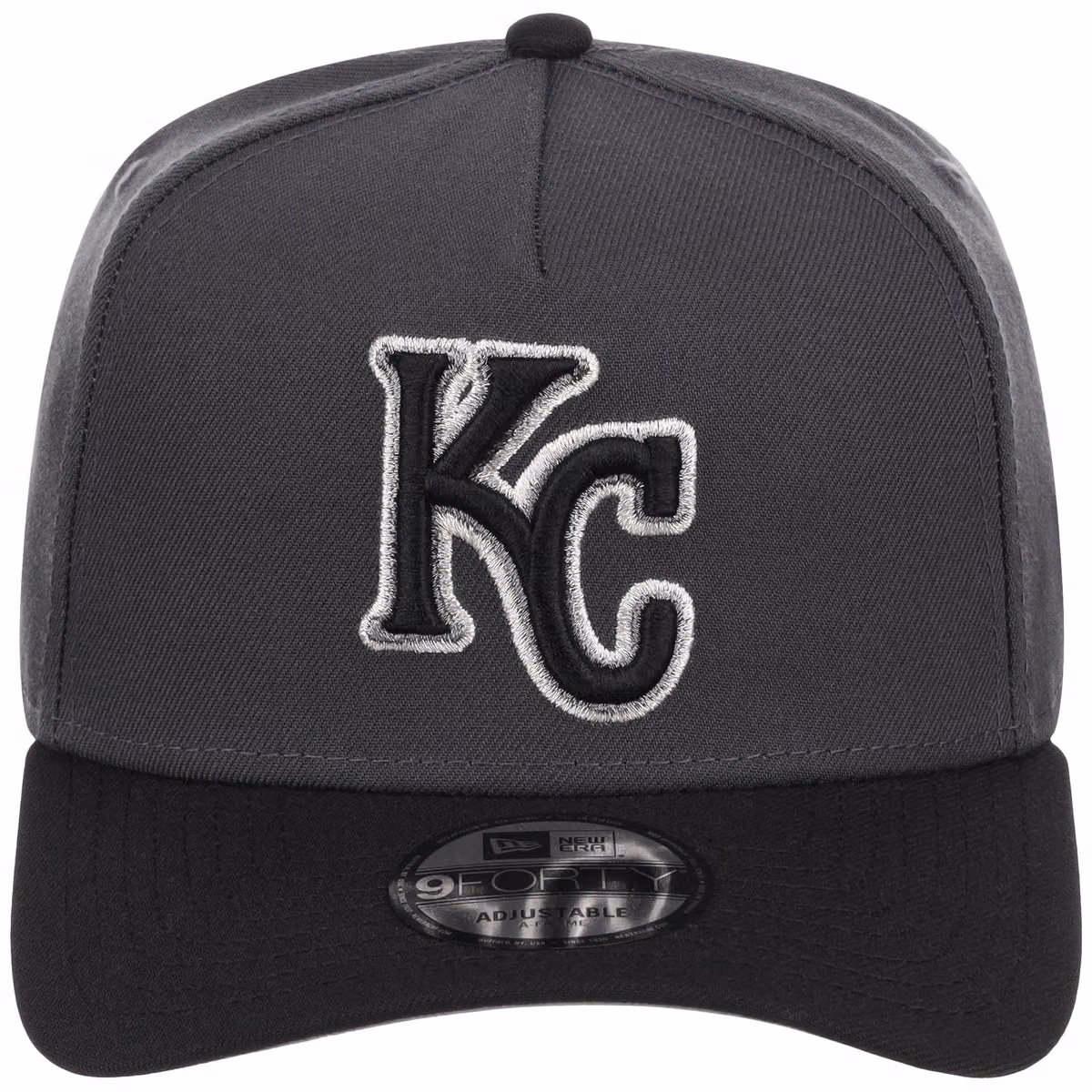 Kansas City Royals MLB Graphite x Black FASHION CORE New Era 9FORTY A-Frame detail view