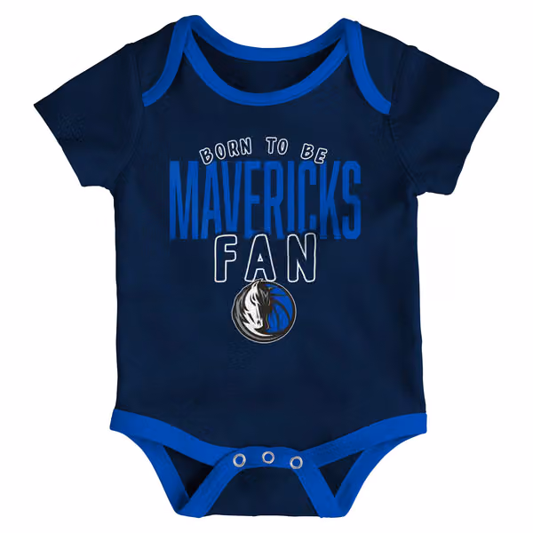 Dallas Mavericks Game Time NBA Baby Bodysuit Set (3-Piece) view 2