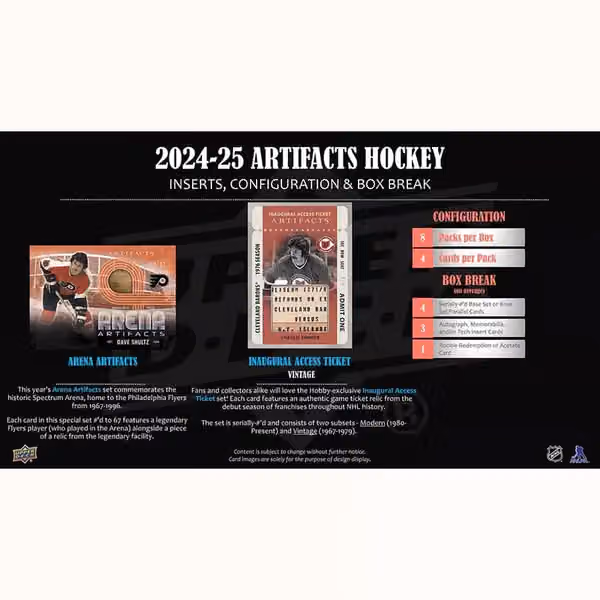2024/25 Upper Deck Artifacts Hockey NHL Hobby Box view 6