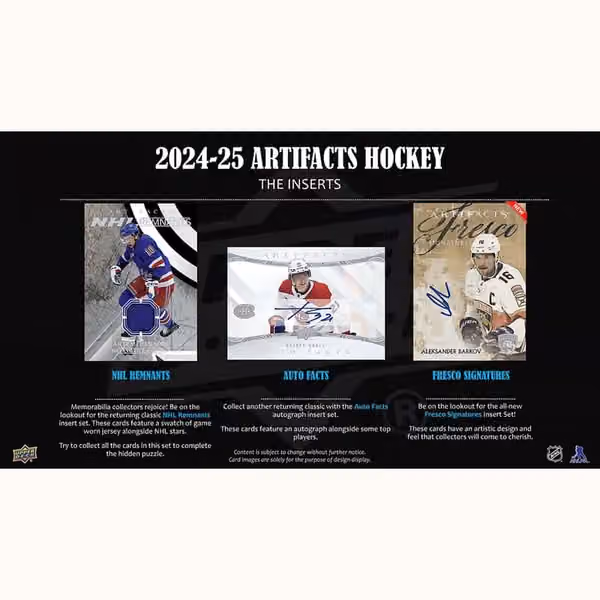 2024/25 Upper Deck Artifacts Hockey NHL Hobby Box view 4