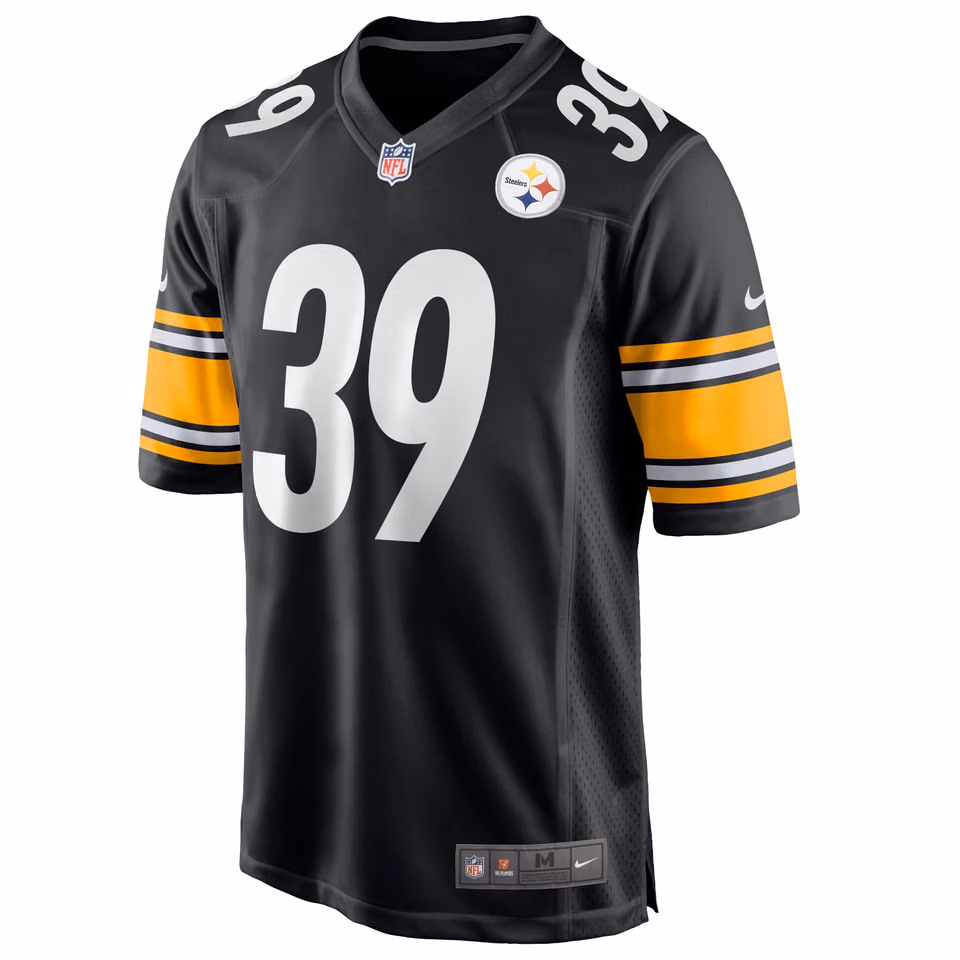 Minkah Fitzpatrick #39 Pittsburgh Steelers Nike Game NFL Football Jersey Black view 2