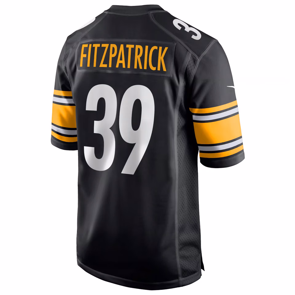 Minkah Fitzpatrick #39 Pittsburgh Steelers Nike Game NFL Football Jersey Black view 3
