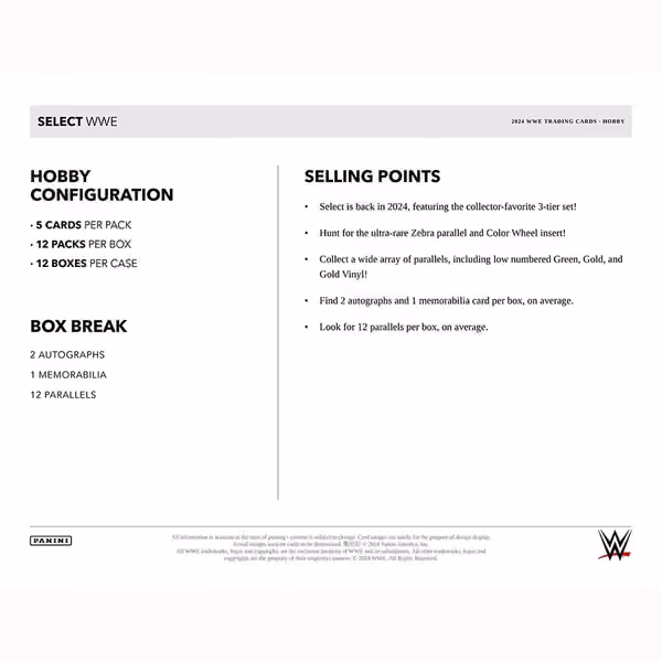 2024 Panini Select WWE Wrestling Hobby Box view 4