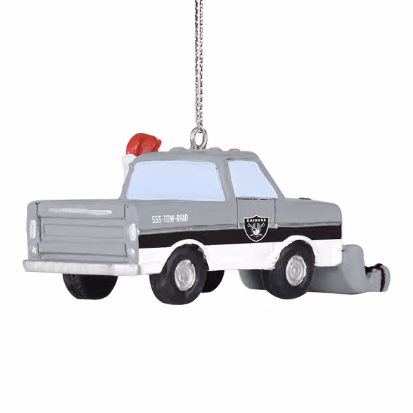 Las Vegas Raiders NFL Snow Plow Truck Christmas Ornament view 2