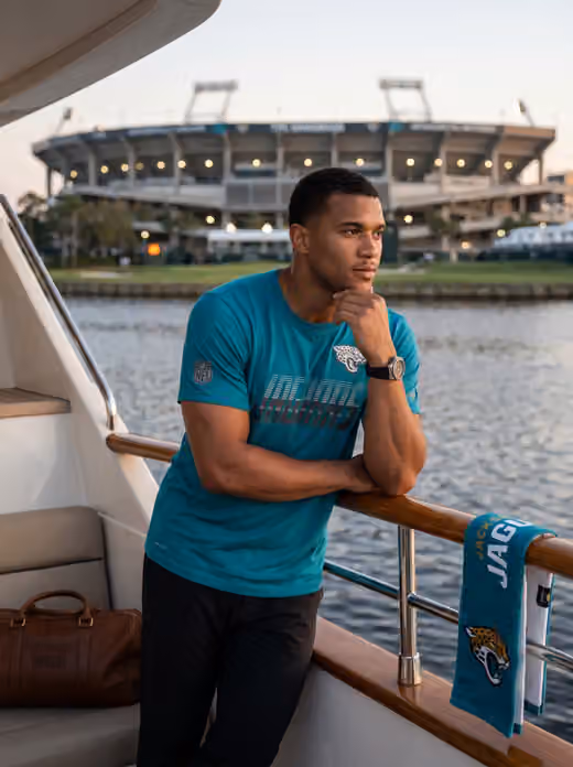 Jacksonville Jaguars 2026 NFL Sideline Team Issue Dri-Fit T-Shirt Teal view 3